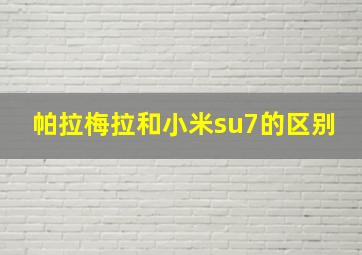 帕拉梅拉和小米su7的区别