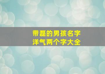 带磊的男孩名字洋气两个字大全