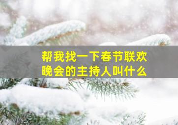 帮我找一下春节联欢晚会的主持人叫什么