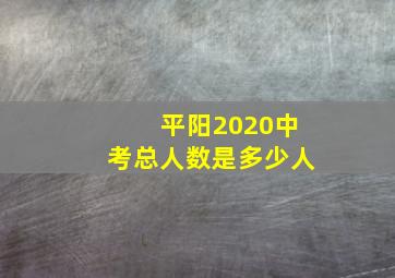 平阳2020中考总人数是多少人