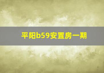 平阳b59安置房一期