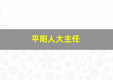 平阳人大主任