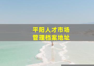 平阳人才市场管理档案地址