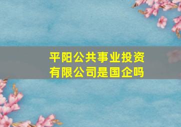 平阳公共事业投资有限公司是国企吗