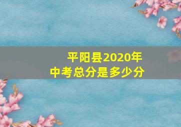 平阳县2020年中考总分是多少分