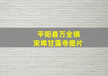 平阳县万全镇宋埠甘露寺图片