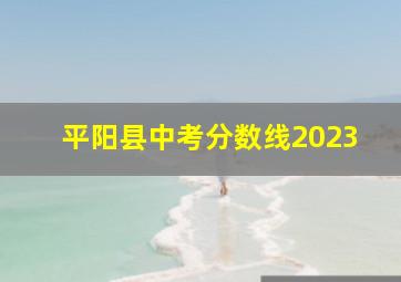 平阳县中考分数线2023