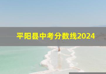 平阳县中考分数线2024