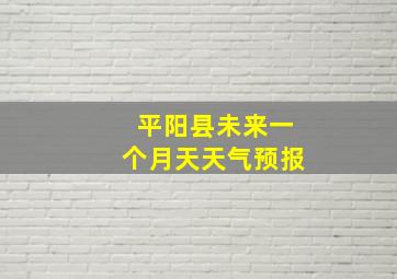 平阳县未来一个月天天气预报