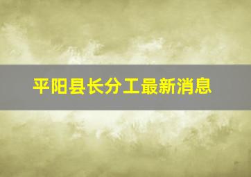 平阳县长分工最新消息