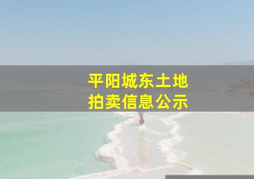 平阳城东土地拍卖信息公示