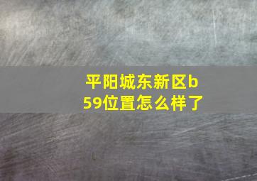 平阳城东新区b59位置怎么样了