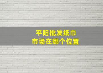 平阳批发纸巾市场在哪个位置