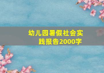 幼儿园暑假社会实践报告2000字