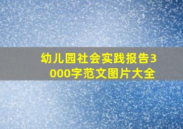 幼儿园社会实践报告3000字范文图片大全