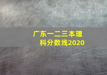 广东一二三本理科分数线2020