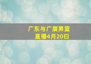 广东与广厦男篮直播4月20曰