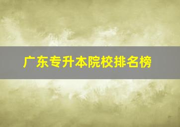 广东专升本院校排名榜