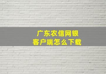 广东农信网银客户端怎么下载