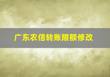 广东农信转账限额修改