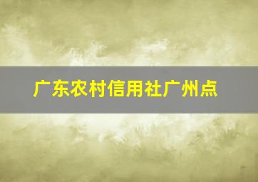 广东农村信用社广州点