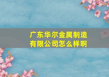 广东华尔金属制造有限公司怎么样啊