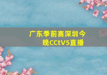 广东季前赛深圳今晚CCtV5直播