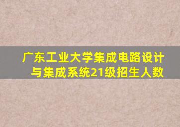 广东工业大学集成电路设计与集成系统21级招生人数