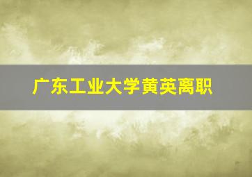 广东工业大学黄英离职