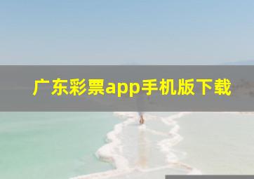 广东彩票app手机版下载