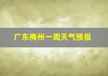 广东梅州一周天气预报