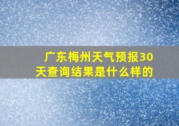 广东梅州天气预报30天查询结果是什么样的