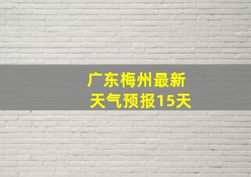 广东梅州最新天气预报15天