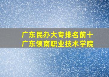 广东民办大专排名前十广东领南职业技术学院