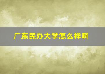 广东民办大学怎么样啊