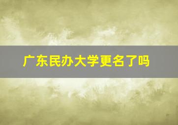 广东民办大学更名了吗