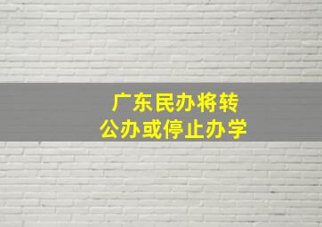 广东民办将转公办或停止办学