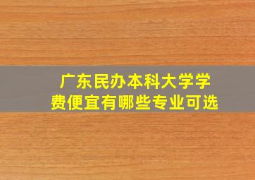 广东民办本科大学学费便宜有哪些专业可选