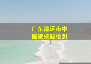 广东清远市中医院核酸检测