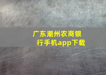 广东潮州农商银行手机app下载