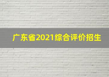 广东省2021综合评价招生