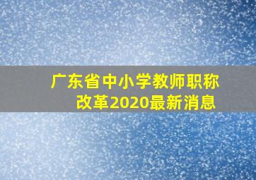 广东省中小学教师职称改革2020最新消息