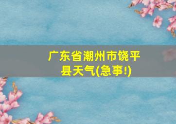 广东省潮州市饶平县天气(急事!)