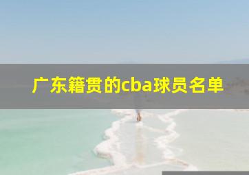 广东籍贯的cba球员名单