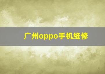 广州oppo手机维修