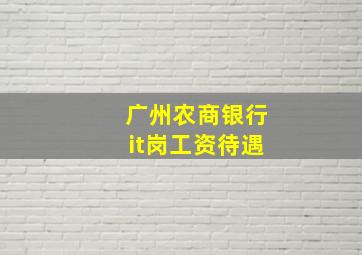 广州农商银行it岗工资待遇