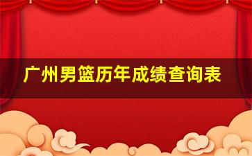 广州男篮历年成绩查询表