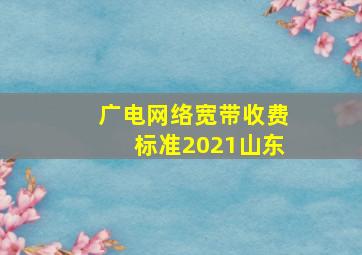 广电网络宽带收费标准2021山东