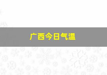 广西今日气温