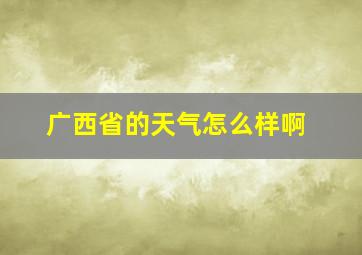 广西省的天气怎么样啊